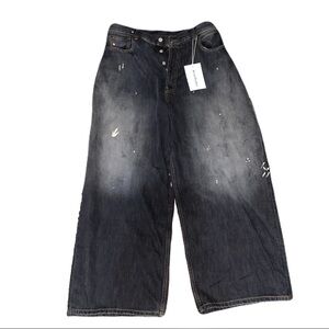 Acne Black Cargo Pants Relaxed Fit